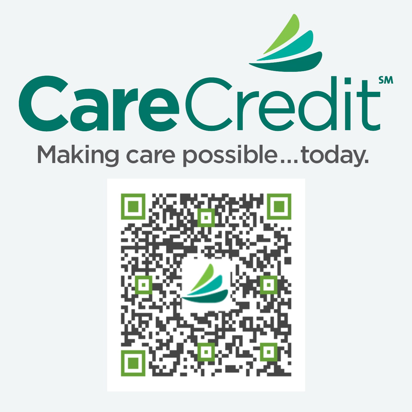 CareCredit QR code for financing options
